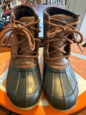 Sperry Classic Brown and Black Duck Boots- Kids